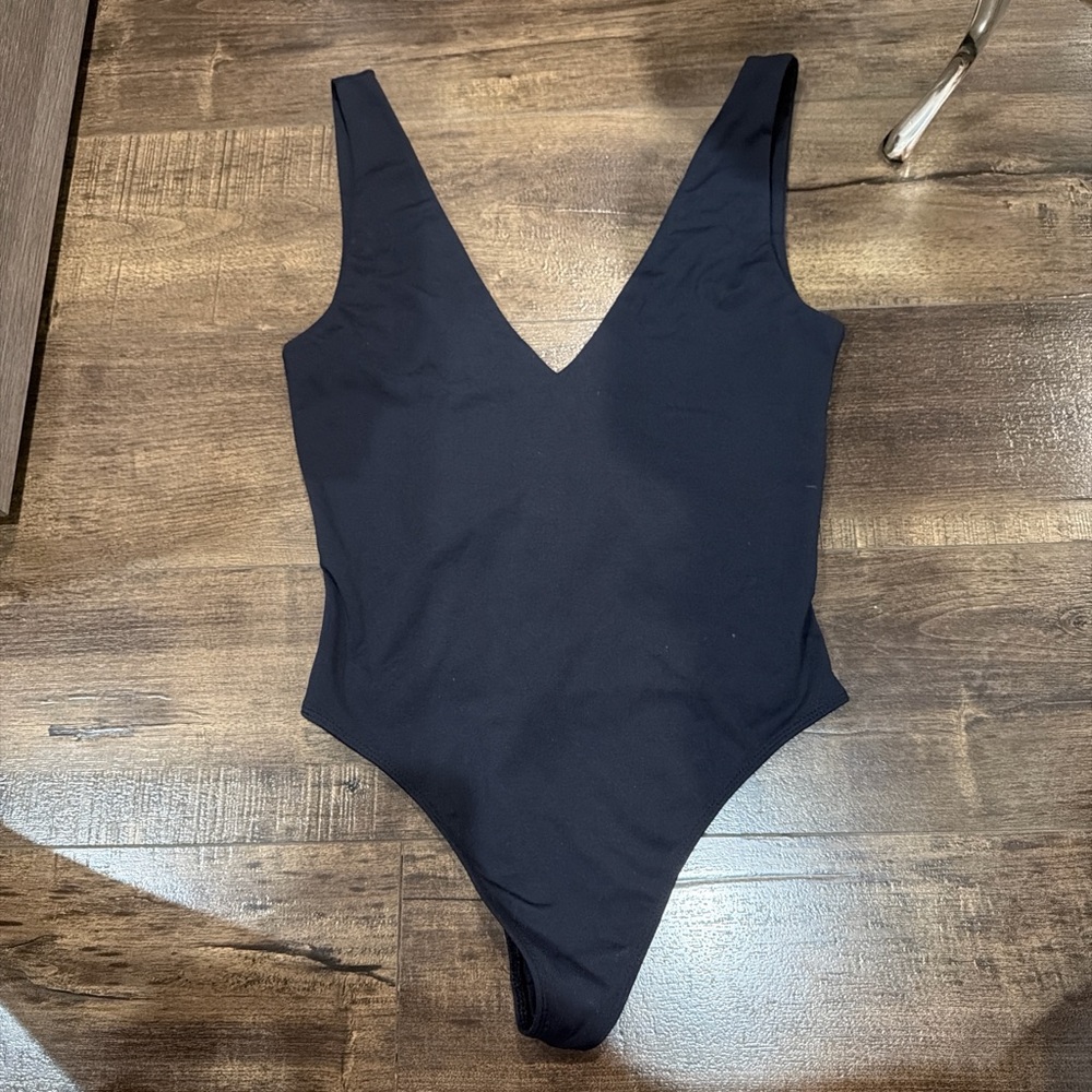 Classic Black V‑Neck body suit